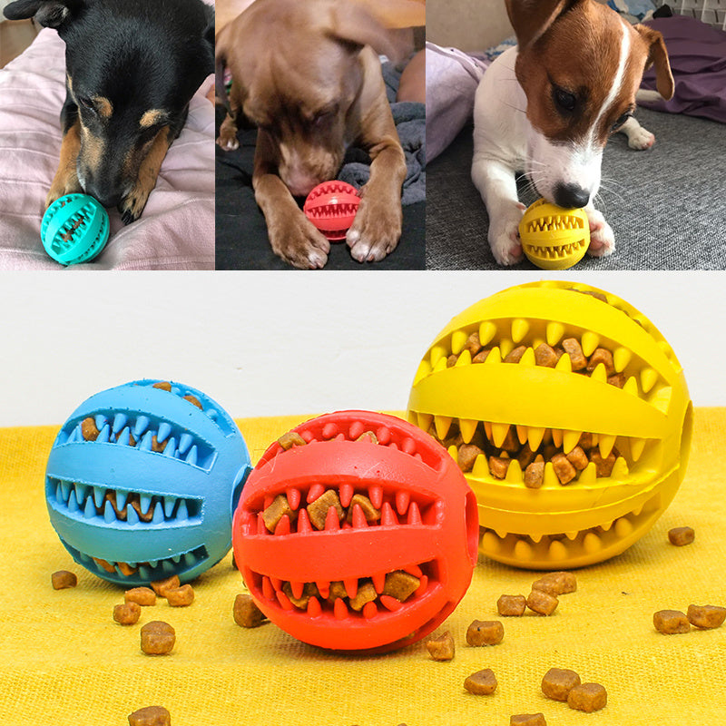 Pet Slow Feeder Dog Toy Cute Funny Rubber Dog Ball Toy