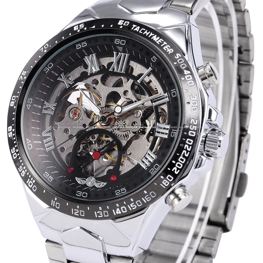 Men's Personality All-steel Hollow Automatic Mechanical Watch