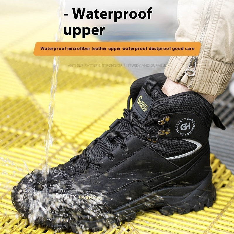 Anti-smashing And Anti-penetration Mountaineering Wear-resistant Waterproof Construction Site Safety Shoes