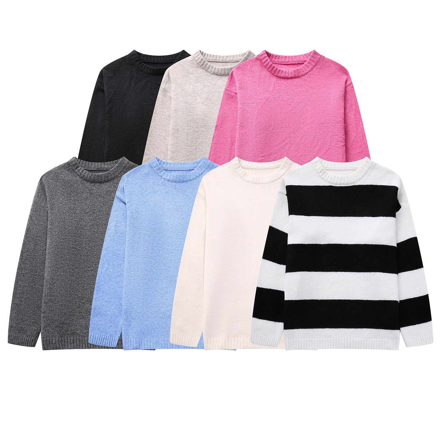 Autumn New European And American Style Round Neck Pullover Sweater