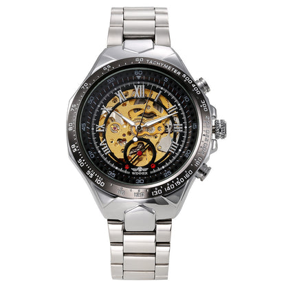 Men's Personality All-steel Hollow Automatic Mechanical Watch