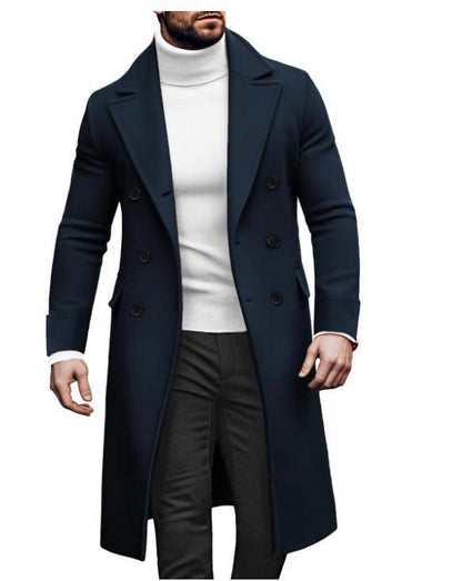 Woolen Large Overcoat Male Double-breasted Coat