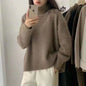 New Winter Wear Thick Soft Glutinous Loose High Collar Knitted Sweater For Women