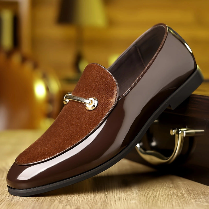 Plus Size Leather Shoes Men's Formal Wear Business Pointed Casual British