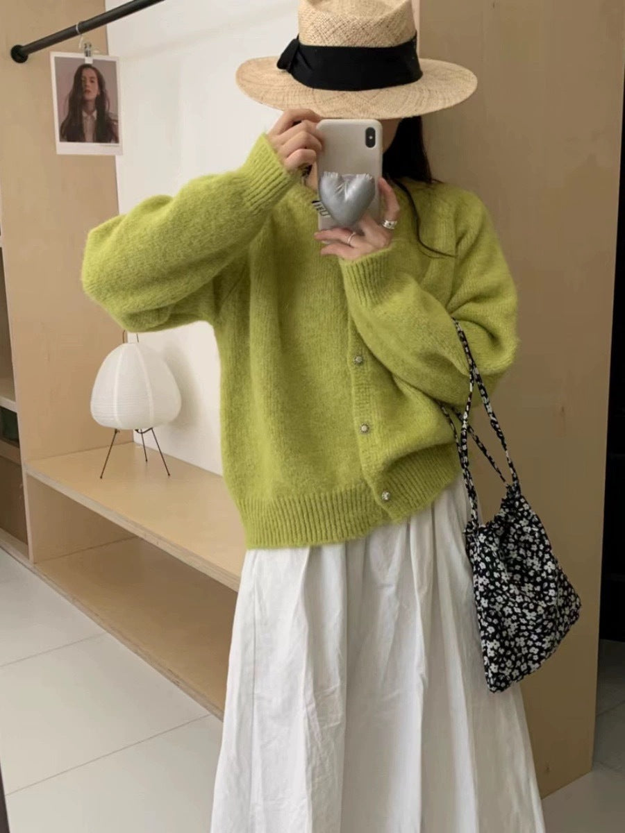 Loose New Casual Round Neck Sweater Coat For Women