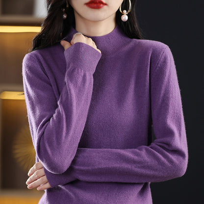 Loose Slimming Thickened New Wool Women's Half Turtleneck Knitted Sweater