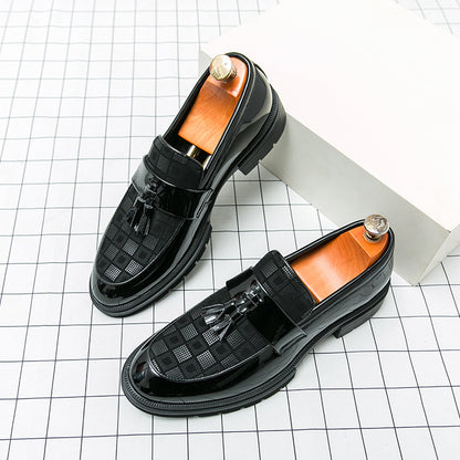 Men's Platform Shoes Plus Size Leisure Slip On Leather Shoes