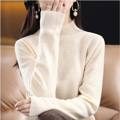 Loose Slimming Thickened New Wool Women's Half Turtleneck Knitted Sweater