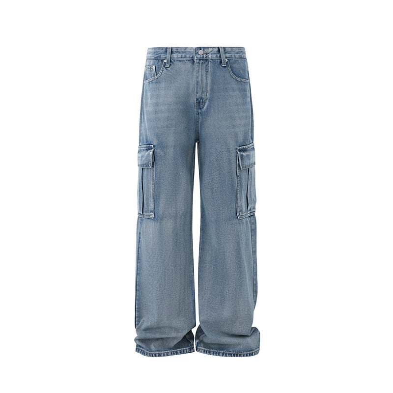 Workwear Straight Jeans Men's Spring Loose