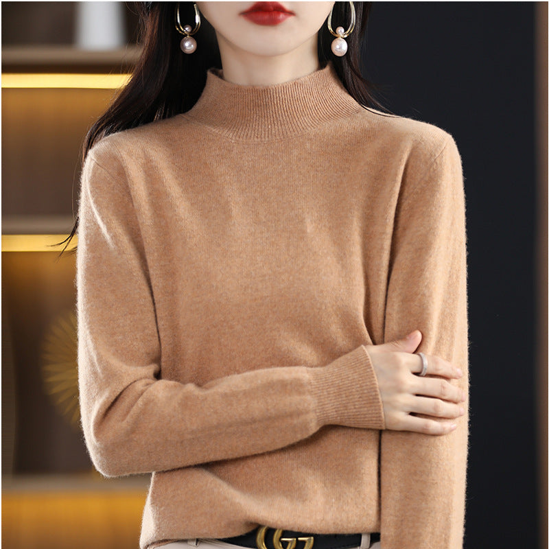 Loose Slimming Thickened New Wool Women's Half Turtleneck Knitted Sweater