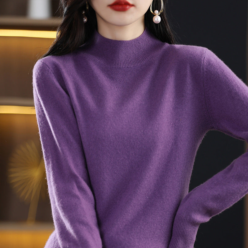 Loose Slimming Thickened New Wool Women's Half Turtleneck Knitted Sweater