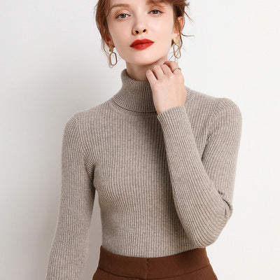 Women's Turtleneck Winter Thickened Base Slim Fit Inner Wear Woolen Sweater