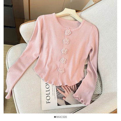 Inner Flower Long Sleeve Sweater Bottoming Shirt Top