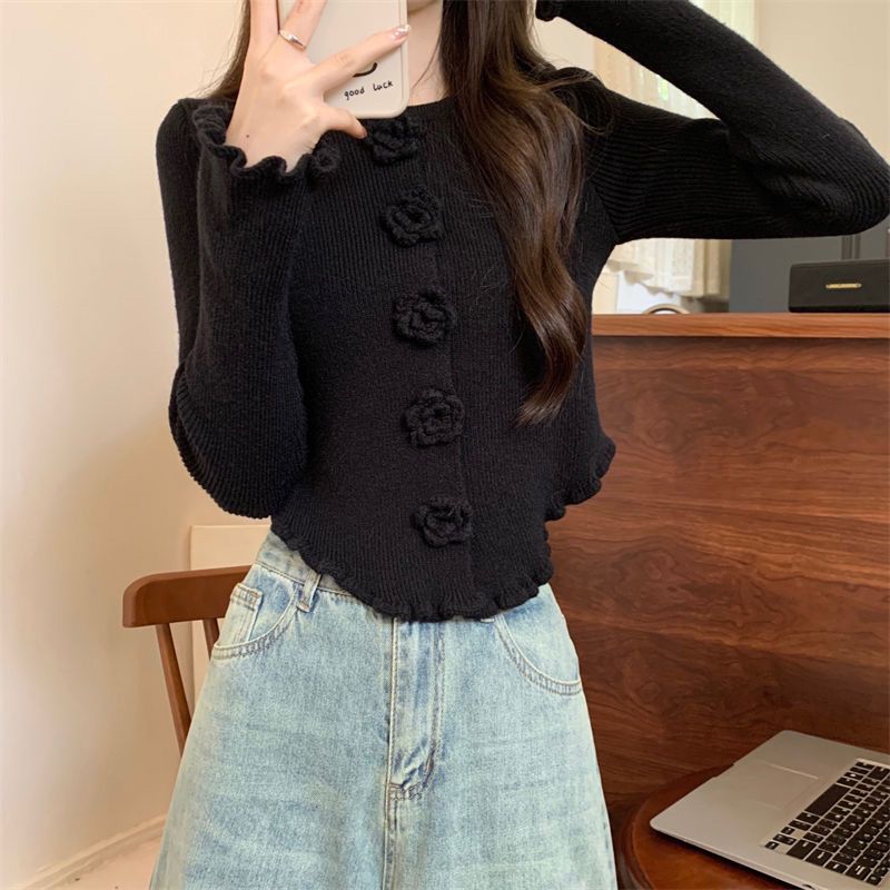 Inner Flower Long Sleeve Sweater Bottoming Shirt Top