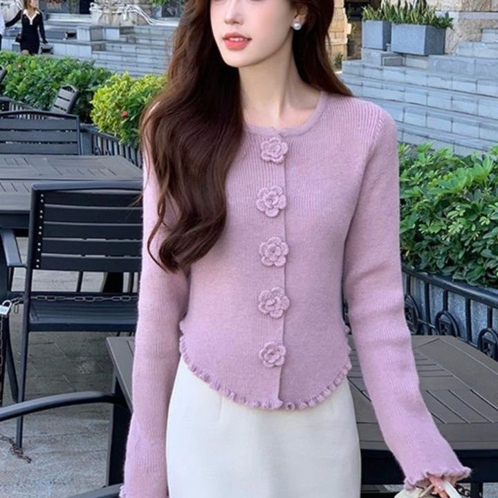 Inner Flower Long Sleeve Sweater Bottoming Shirt Top