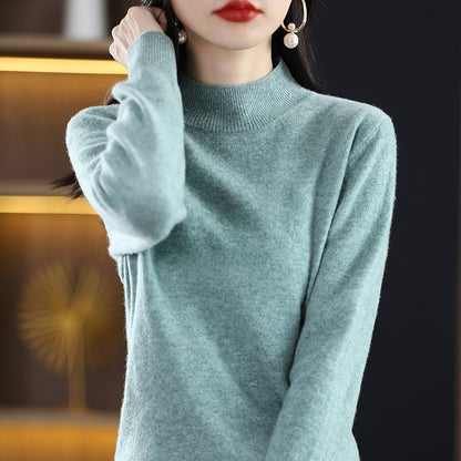 Loose Slimming Thickened New Wool Women's Half Turtleneck Knitted Sweater