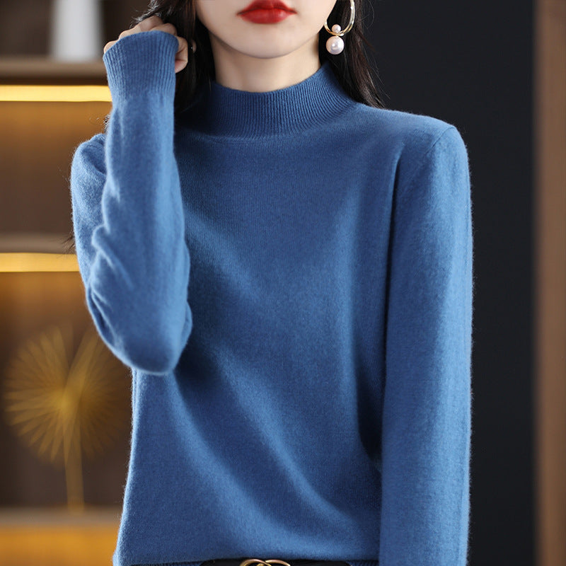 Loose Slimming Thickened New Wool Women's Half Turtleneck Knitted Sweater