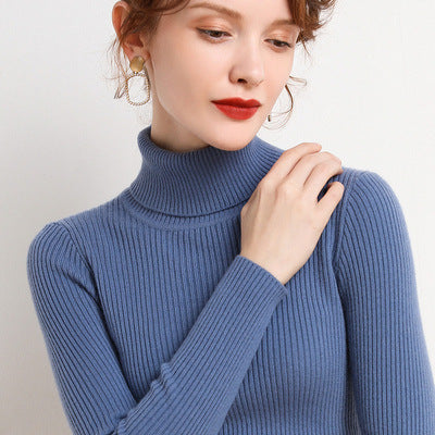 Women's Turtleneck Winter Thickened Base Slim Fit Inner Wear Woolen Sweater