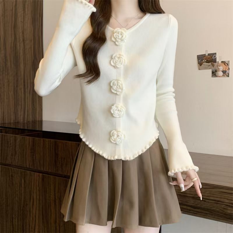 Inner Flower Long Sleeve Sweater Bottoming Shirt Top