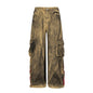 Waste Soil Wind Tie-dyed Old Dirty Cargo Jeans Men