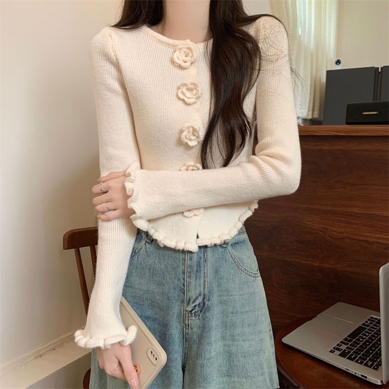 Inner Flower Long Sleeve Sweater Bottoming Shirt Top