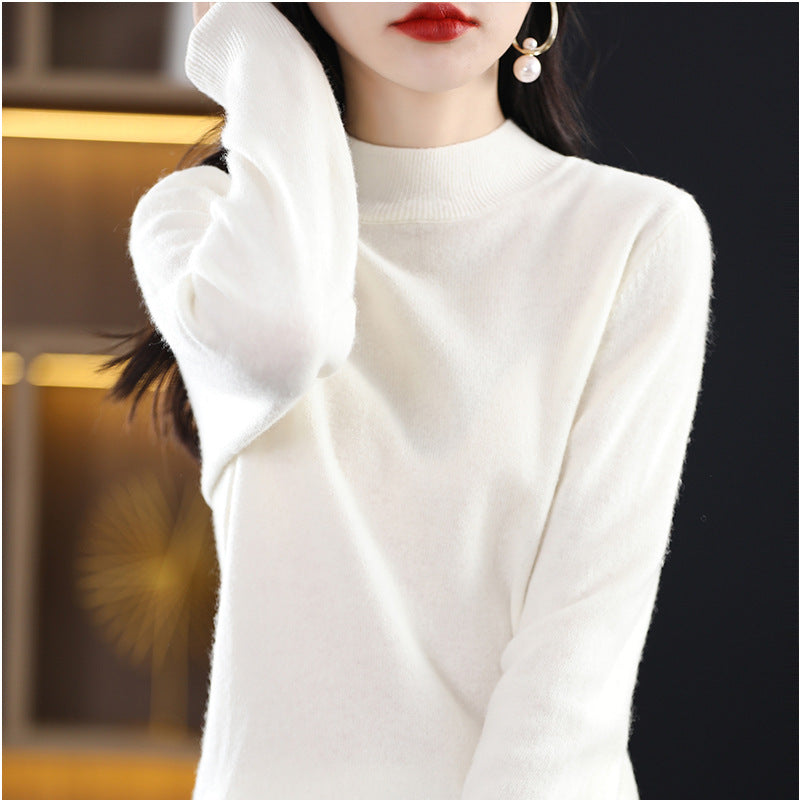 Loose Slimming Thickened New Wool Women's Half Turtleneck Knitted Sweater