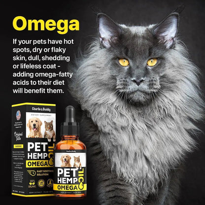 Hеmp and Salmon Oil for Dogs Skin Coat Hеalth 3 6 9 Omega Calming Treat 1 fl oz