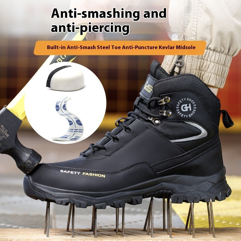 Anti-smashing And Anti-penetration Mountaineering Wear-resistant Waterproof Construction Site Safety Shoes