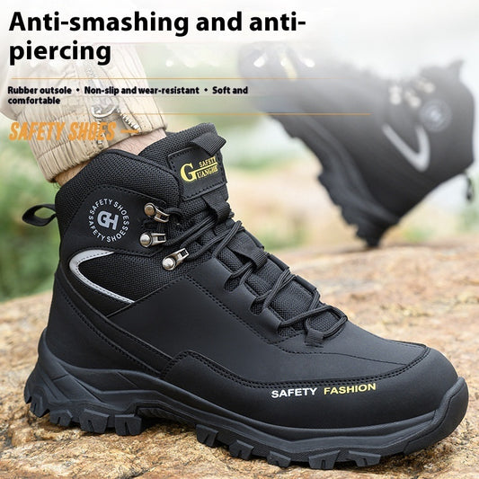 Anti-smashing And Anti-penetration Mountaineering Wear-resistant Waterproof Construction Site Safety Shoes