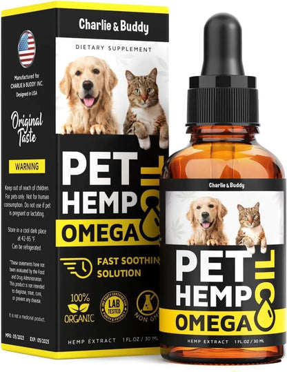 Hеmp and Salmon Oil for Dogs Skin Coat Hеalth 3 6 9 Omega Calming Treat 1 fl oz